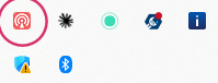 The notification area with the London ICT Phone icon circled.